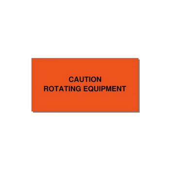 5.0x2.5" Caution Safety Label - CAUTION ROTATING EQUIPMEN — 5x2.5" Black on Orange, Adhesive
