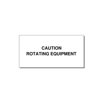 5.0x2.5" Caution Safety Label - CAUTION ROTATING EQUIPMEN — 5x2.5" Black on White, Adhesive