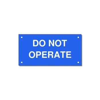 5.0x2.5" Equipment Safety Tag - DO NOT OPERATE — 5x2.5" White on Blue, Holes