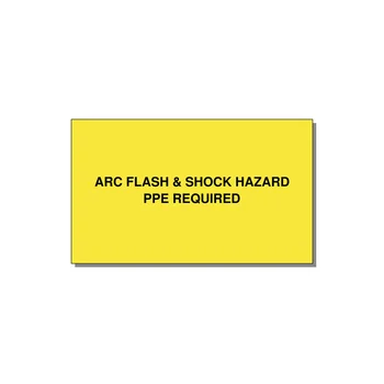 5.0x3.0" Arc Flash Safety Label - ARC FLASH & SHOCK HAZARD — 5x3" Black on Yellow, Adhesive