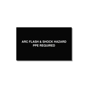 5.0x3.0" Arc Flash Safety Label - ARC FLASH & SHOCK HAZARD — 5x3" White on Black, Adhesive