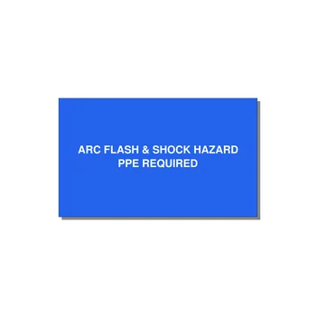 5.0x3.0" Arc Flash Safety Label - ARC FLASH & SHOCK HAZARD — 5x3" White on Blue, Adhesive