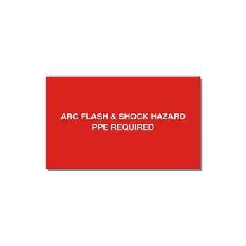5.0x3.0" Arc Flash Safety Label - ARC FLASH & SHOCK HAZARD — 5x3" White on Red, Adhesive