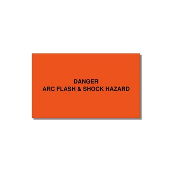 5.0x3.0" Arc Flash Safety Label - DANGER ARC FLASH & SHOCK — 5x3" Black on Orange, Adhesive