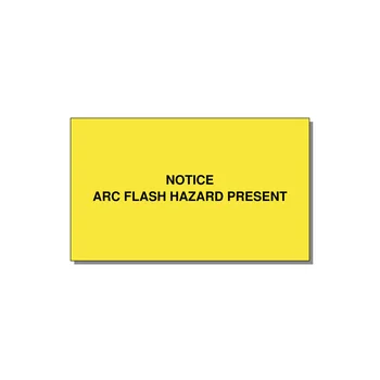 5.0x3.0" Arc Flash Safety Label - NOTICE ARC FLASH HAZARD P — 5x3" Black on Yellow, Adhesive