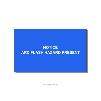 5.0x3.0" Arc Flash Safety Label - NOTICE ARC FLASH HAZARD P, White/Blue, Adhesiv thumbnail