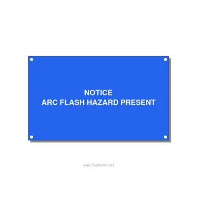 5.0x3.0" Arc Flash Safety Label - NOTICE ARC FLASH HAZARD P, White/Blue, Holes thumbnail