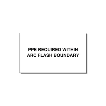 5.0x3.0" Arc Flash Safety Label - PPE REQUI — 5x3" Black on White, Adhesive