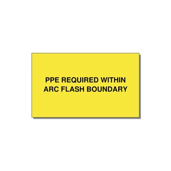 5.0x3.0" Arc Flash Safety Label - PPE REQUI — 5x3" Black on Yellow, Adhesive