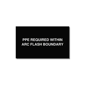5.0x3.0" Arc Flash Safety Label - PPE REQUI — 5x3" White on Black, Adhesive