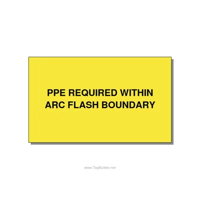 5.0x3.0" Arc Flash Safety Label - PPE REQUIRED WITHIN ARC F, Black/Yellow, Adhes thumbnail