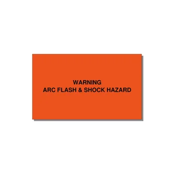 5.0x3.0" Arc Flash Safety Label - WARNING ARC FLASH & SHOCK — 5x3" Black on Orange, Adhesive