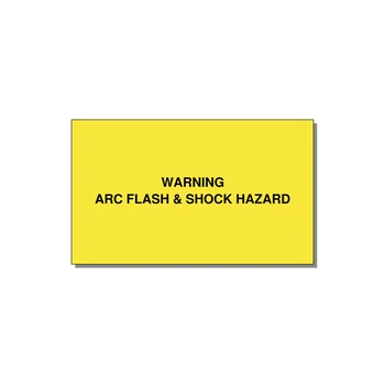 5.0x3.0" Arc Flash Safety Label - WARNING ARC FLASH & SHOCK — 5x3" Black on Yellow, Adhesive