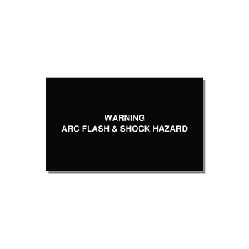 5.0x3.0" Arc Flash Safety Label - WARNING ARC FLASH & SHOCK — 5x3" White on Black, Adhesive