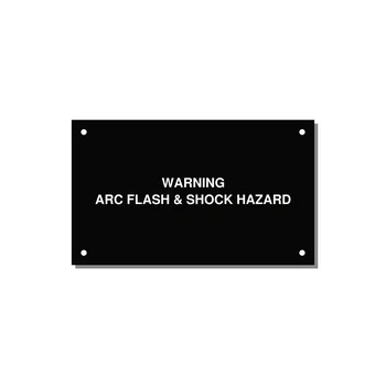 5.0x3.0" Arc Flash Safety Label - WARNING ARC FLASH & SHOCK — 5x3" White on Black, Holes