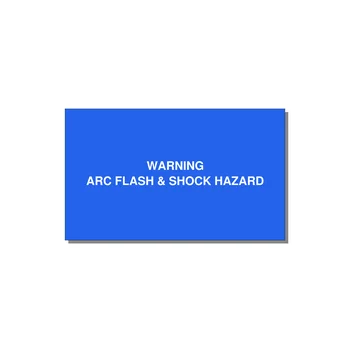 5.0x3.0" Arc Flash Safety Label - WARNING ARC FLASH & SHOCK — 5x3" White on Blue, Adhesive