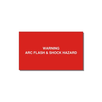 5.0x3.0" Arc Flash Safety Label - WARNING ARC FLASH & SHOCK — 5x3" White on Red, Adhesive