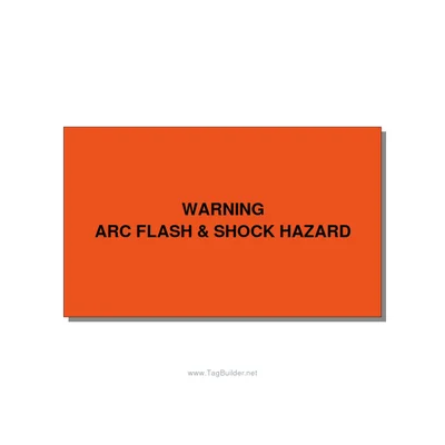 5.0x3.0" Arc Flash Safety Label - WARNING ARC FLASH & SHOCK, Black/Orange, Adhes thumbnail