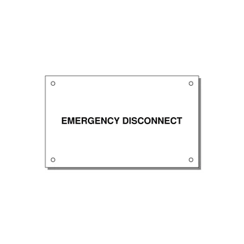 5.0x3.0" Disconnect Switch Label - EMERGENCY DISCONNECT — 5x3" Black on White, Holes