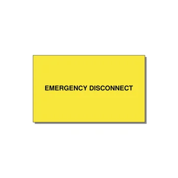 5.0x3.0" Disconnect Switch Label - EMERGENCY DISCONNECT — 5x3" Black on Yellow, Adhesive