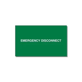 5.0x3.0" Disconnect Switch Label - EMERGENCY DISCONNECT — 5x3" White on Green, Adhesive