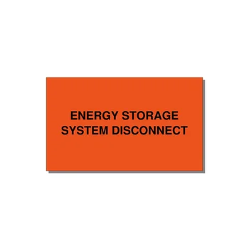 5.0x3.0" Disconnect Switch Label - ENERGY STORAGE SYSTEM DIS — 5x3" Black on Orange, Adhesive