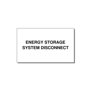 5.0x3.0" Disconnect Switch Label - ENERGY STORAGE SYSTEM DIS — 5x3" Black on White, Adhesive