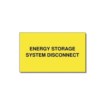 5.0x3.0" Disconnect Switch Label - ENERGY STORAGE SYSTEM DIS — 5x3" Black on Yellow, Adhesive