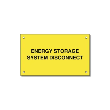 5.0x3.0" Disconnect Switch Label - ENERGY STORAGE SYSTEM DIS — 5x3" Black on Yellow, Holes