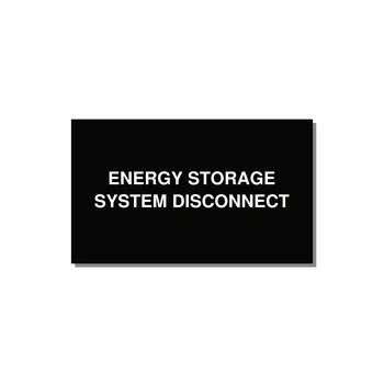 5.0x3.0" Disconnect Switch Label - ENERGY STORAGE SYSTEM DIS — 5x3" White on Black, Adhesive