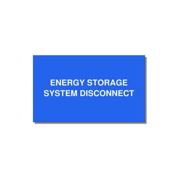 5.0x3.0" Disconnect Switch Label - ENERGY STORAGE SYSTEM DIS — 5x3" White on Blue, Adhesive