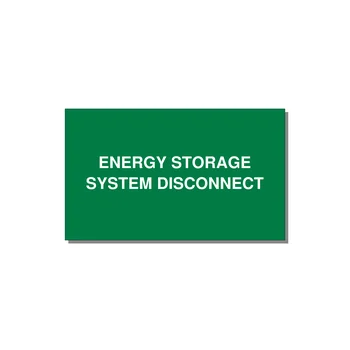 5.0x3.0" Disconnect Switch Label - ENERGY STORAGE SYSTEM DIS — 5x3" White on Green, Adhesive