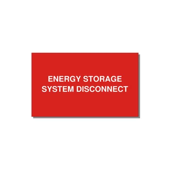 5.0x3.0" Disconnect Switch Label - ENERGY STORAGE SYSTEM DIS — 5x3" White on Red, Adhesive