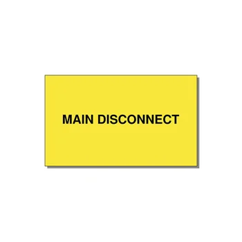 5.0x3.0" Disconnect Switch Label - MAIN DISCONNECT — 5x3" Black on Yellow, Adhesive