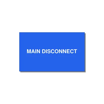 5.0x3.0" Disconnect Switch Label - MAIN DISCONNECT — 5x3" White on Blue, Adhesive