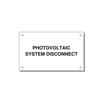 5.0x3.0" Disconnect Switch Label - PHOTOVOLTAIC SYSTEM DISCO — 5x3" Black on White, Holes