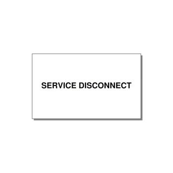 5.0x3.0" Disconnect Switch Label - SERVICE DISCONNECT — 5x3" Black on White, Adhesive