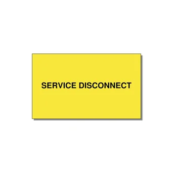 5.0x3.0" Disconnect Switch Label - SERVICE DISCONNECT — 5x3" Black on Yellow, Adhesive