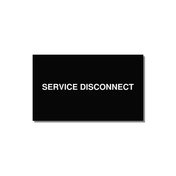 5.0x3.0" Disconnect Switch Label - SERVICE DISCONNECT — 5x3" White on Black, Adhesive