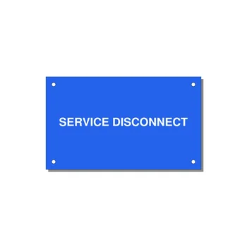 5.0x3.0" Disconnect Switch Label - SERVICE DISCONNECT — 5x3" White on Blue, Holes