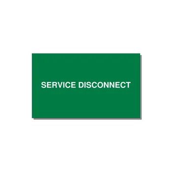 5.0x3.0" Disconnect Switch Label - SERVICE DISCONNECT — 5x3" White on Green, Adhesive