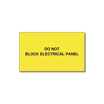 5.0x3.0" Electrical Safety Label - DO NOT BLOCK ELECTRICAL P — 5x3" Black on Yellow, Adhesive