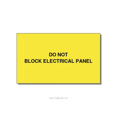 5.0x3.0" Electrical Safety Label - DO NOT BLOCK ELECTRICAL P, Black/Yellow, Adhe thumbnail