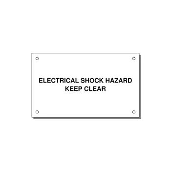 5.0x3.0" Electrical Safety Label - ELECTRICAL SHOCK HAZARD K — 5x3" Black on White, Holes