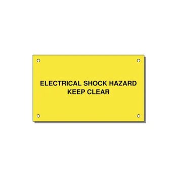 5.0x3.0" Electrical Safety Label - ELECTRICAL SHOCK HAZARD K — 5x3" Black on Yellow, Holes