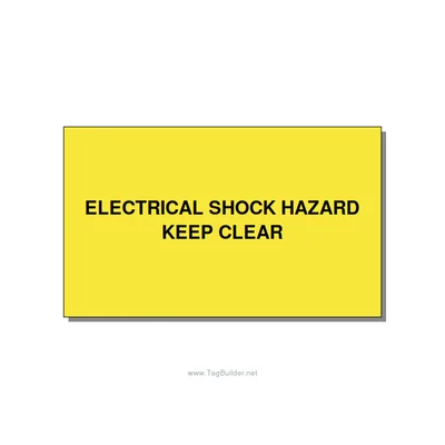 5.0x3.0" Electrical Safety Label - ELECTRICAL SHOCK HAZARD K, Black/Yellow, Adhe thumbnail