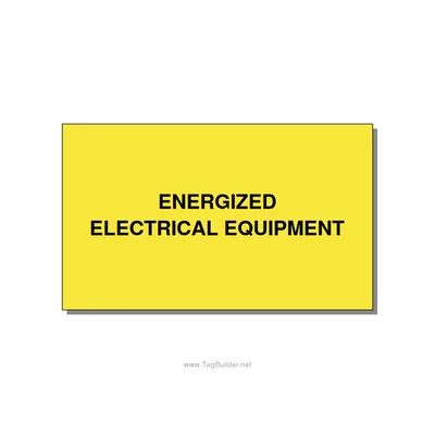 5.0x3.0" Electrical Safety Label - ENERGIZED ELECTRICAL EQUI, Black/Yellow, Adhe thumbnail