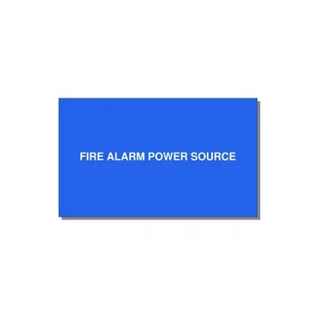 5.0x3.0" Fire Safety Label - FIRE ALARM POWER SOURCE — 5x3" White on Blue, Adhesive