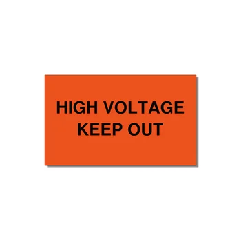 5.0x3.0" High Voltage Warning Sign - HIGH VOLTAGE KEEP OUT — 5x3" Black on Orange, Adhesive