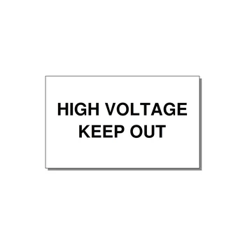 5.0x3.0" High Voltage Warning Sign - HIGH VOLTAGE KEEP OUT — 5x3" Black on White, Adhesive